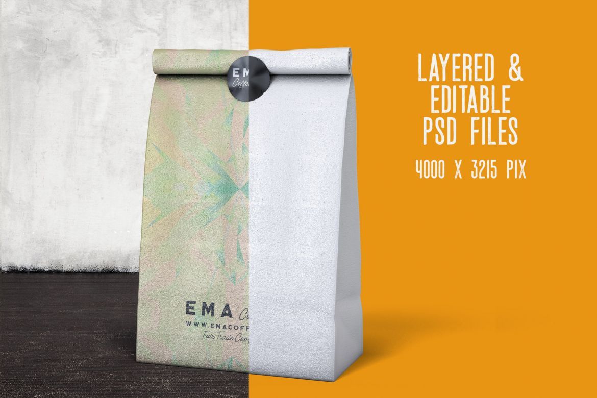 4 Coffee Bag Package Mockups 4 alternate