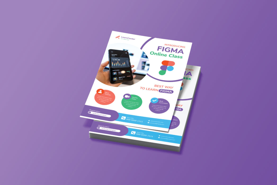 Mobile UI UX Online Class FREE Flyer Template alternate