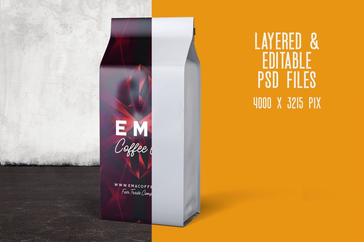 4 Coffee Bag Package Mockups 5 alternate