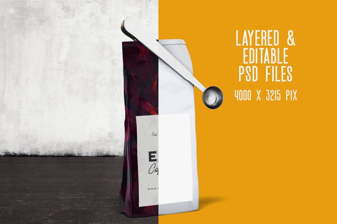 4 Coffee Bag Package Mockups 7 alternate