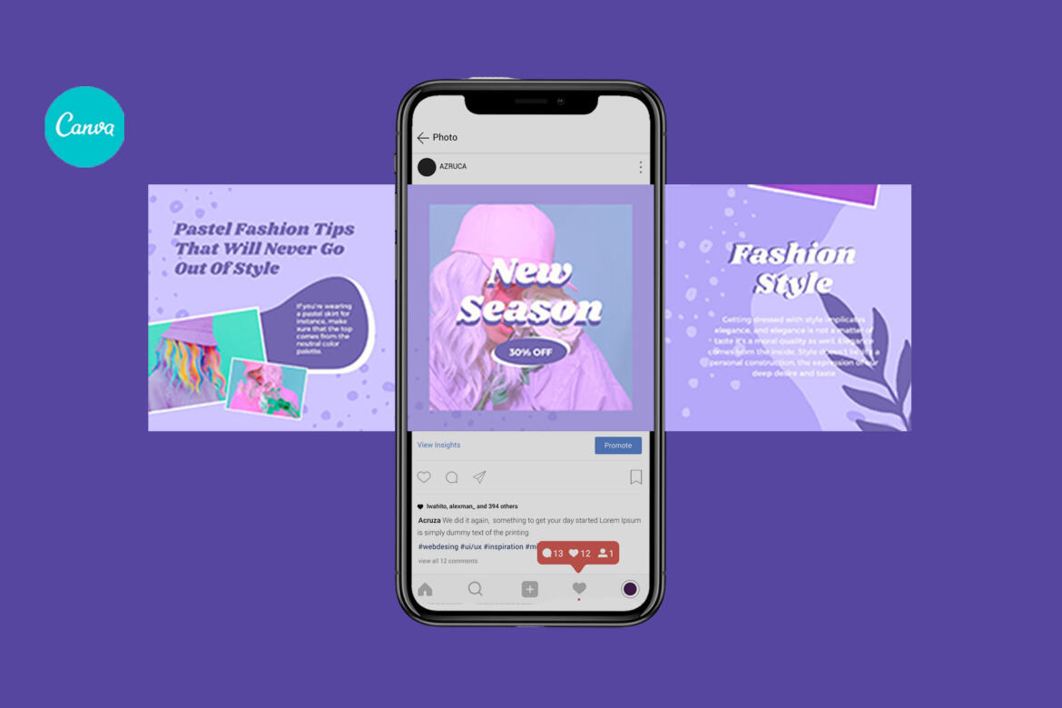 Fashion Violet Puzzle Instagram | Free CANVA Template - view 3