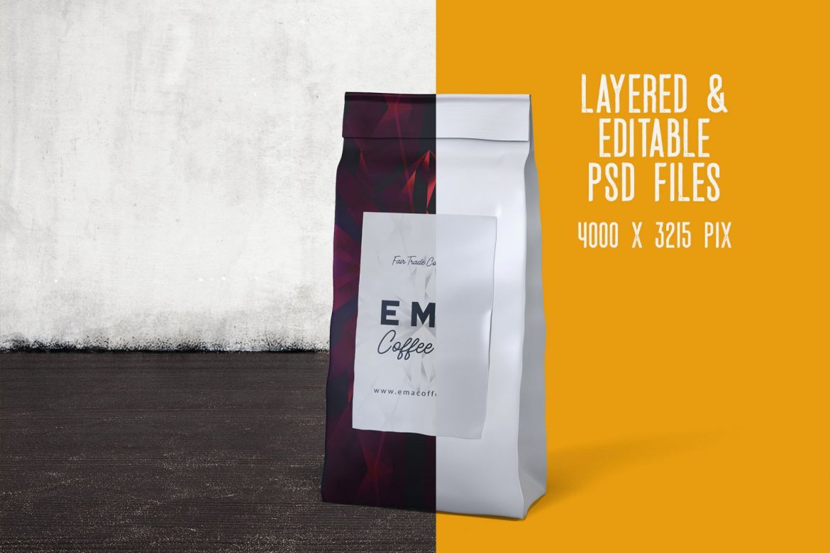 4 Coffee Bag Package Mockups 8 alternate