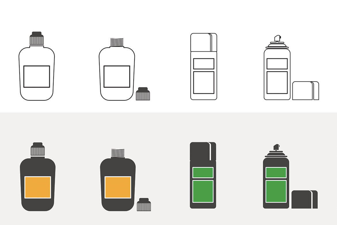 Spay & Bottle - Free Vector Shapes alternate
