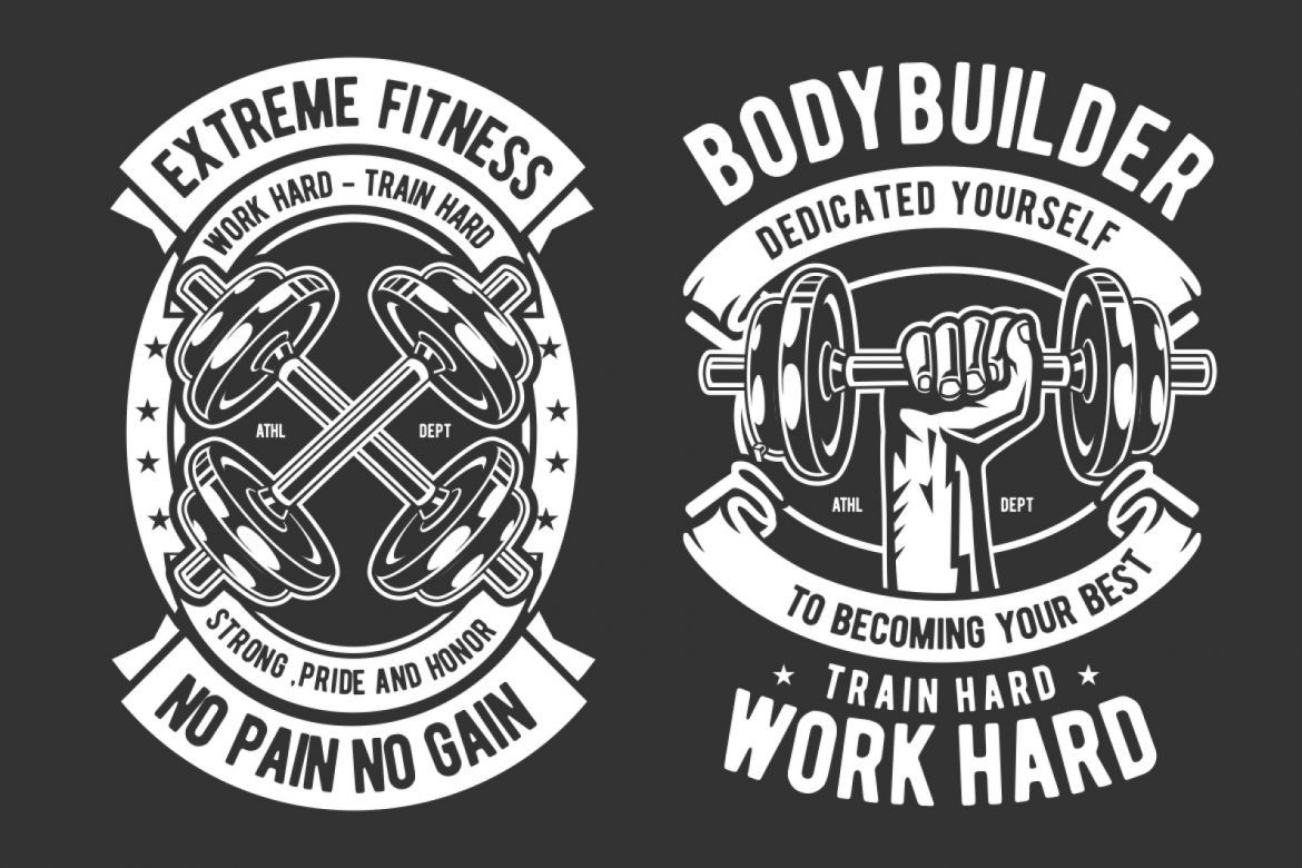 6 Fitness Badge Design Set alternate