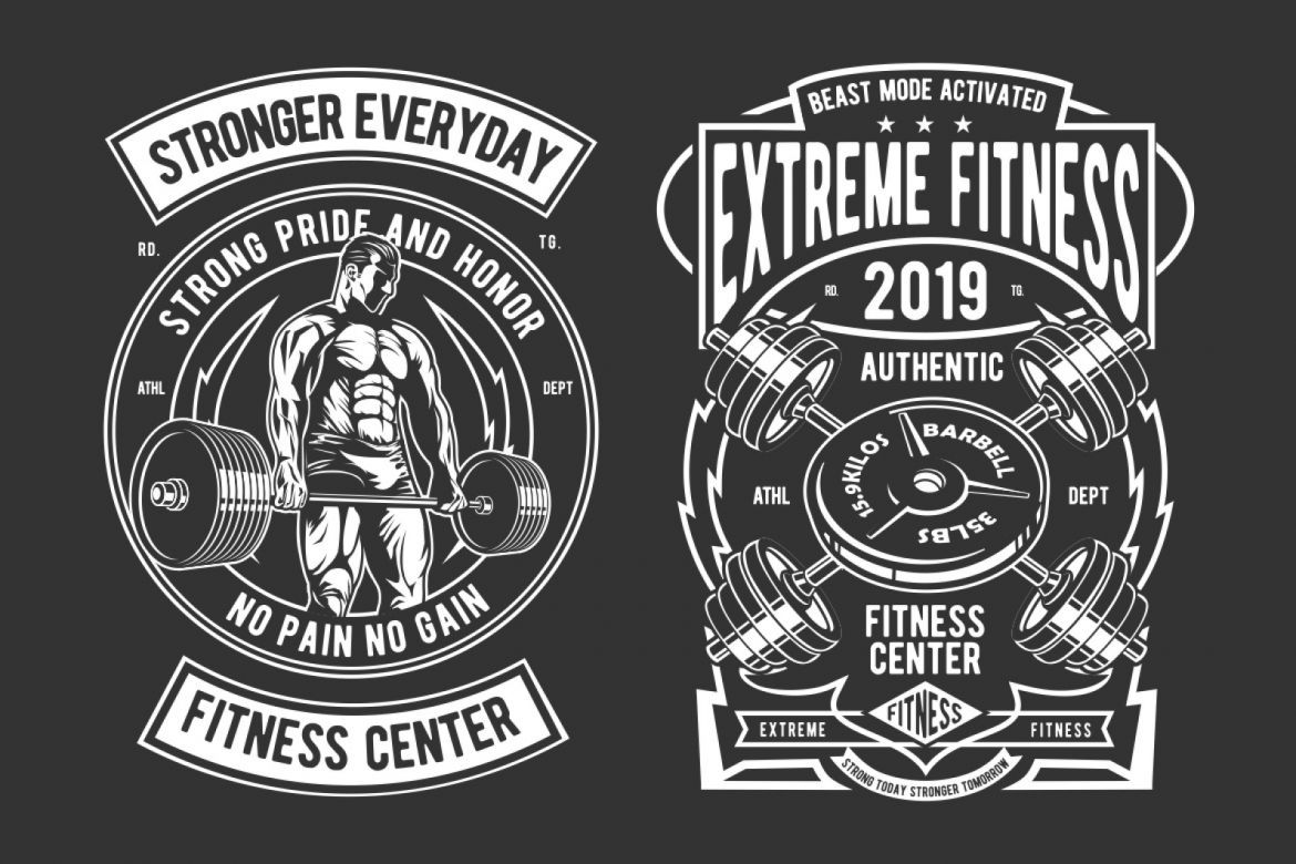 6 Fitness Badge Design Set - view 3