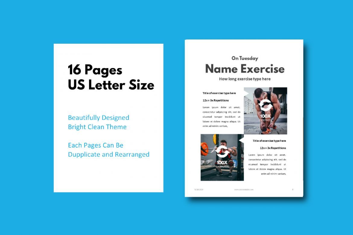 16 Pages Fitness Bold eBook Template PowerPoint - view 5