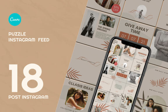  Fashion Daily Puzzle Instagram | Free CANVA Template