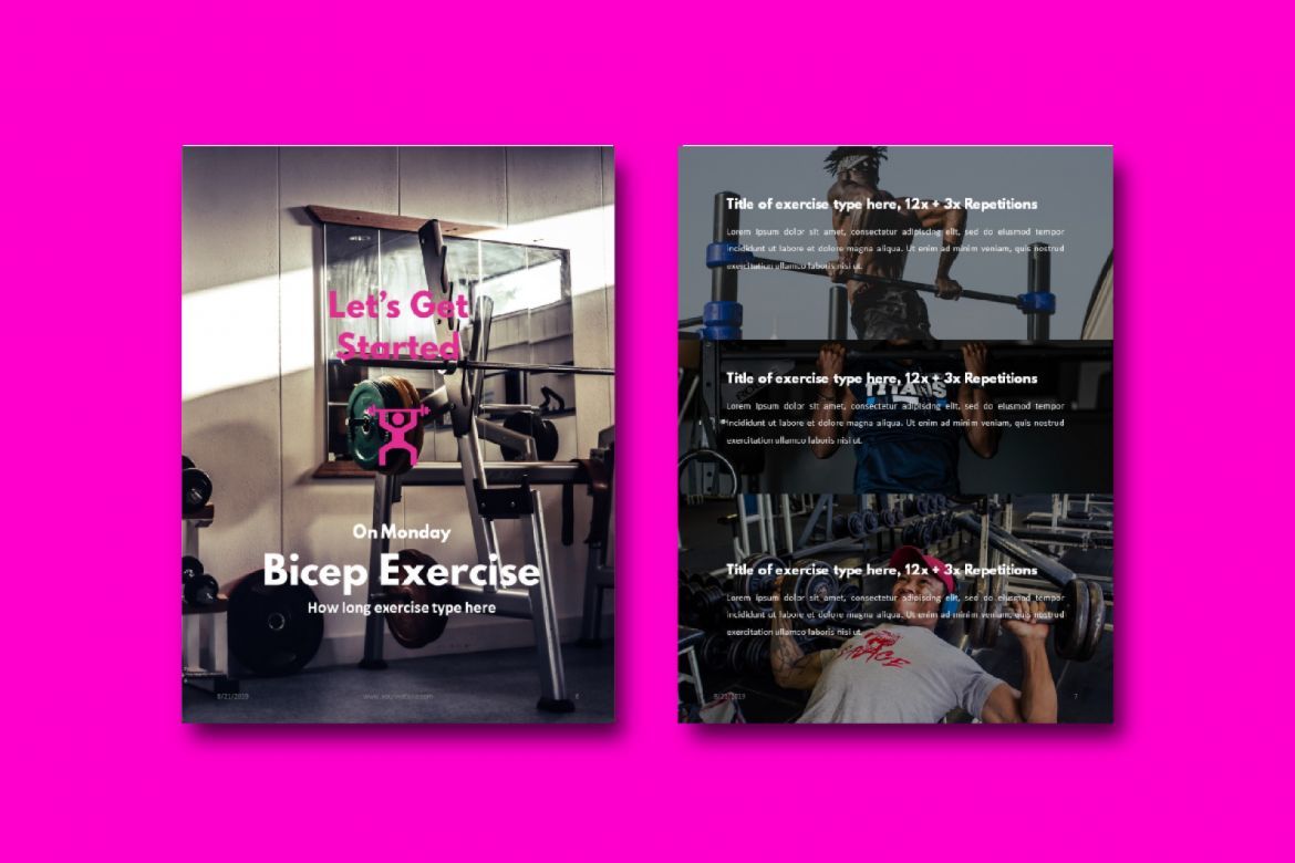 16 Pages Fitness Girl eBook Template PowerPoint - view 4