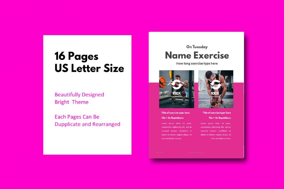 16 Pages Fitness Girl eBook Template PowerPoint - view 5