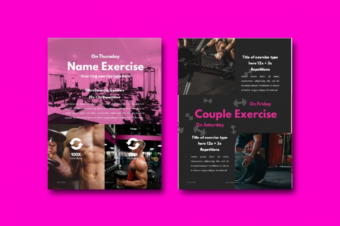 16 Pages Fitness Girl eBook Template PowerPoint - view 6