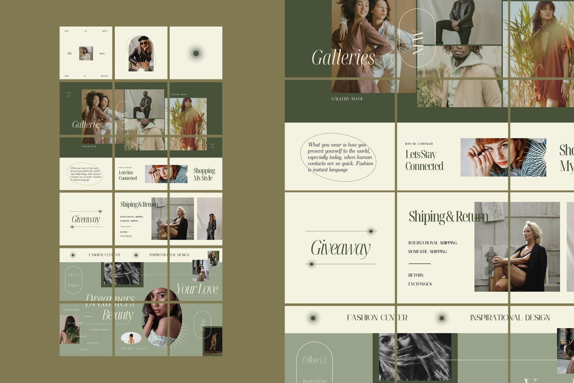 Gallery Fashion Puzzle Instagram | Free CANVA Template alternate