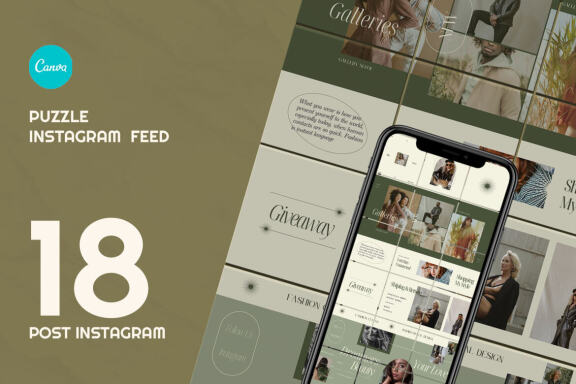 Gallery Fashion Puzzle Instagram | Free CANVA Template