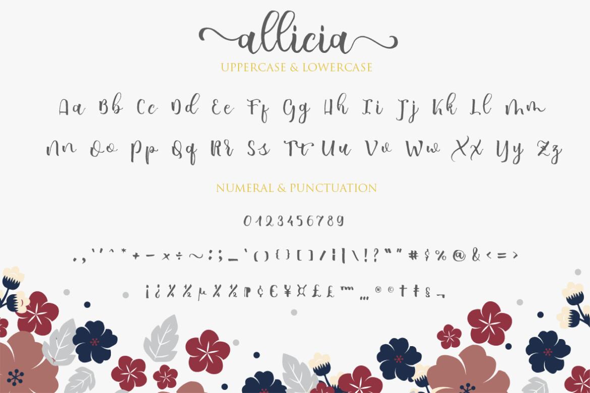 allicia script - Free Font - view 5