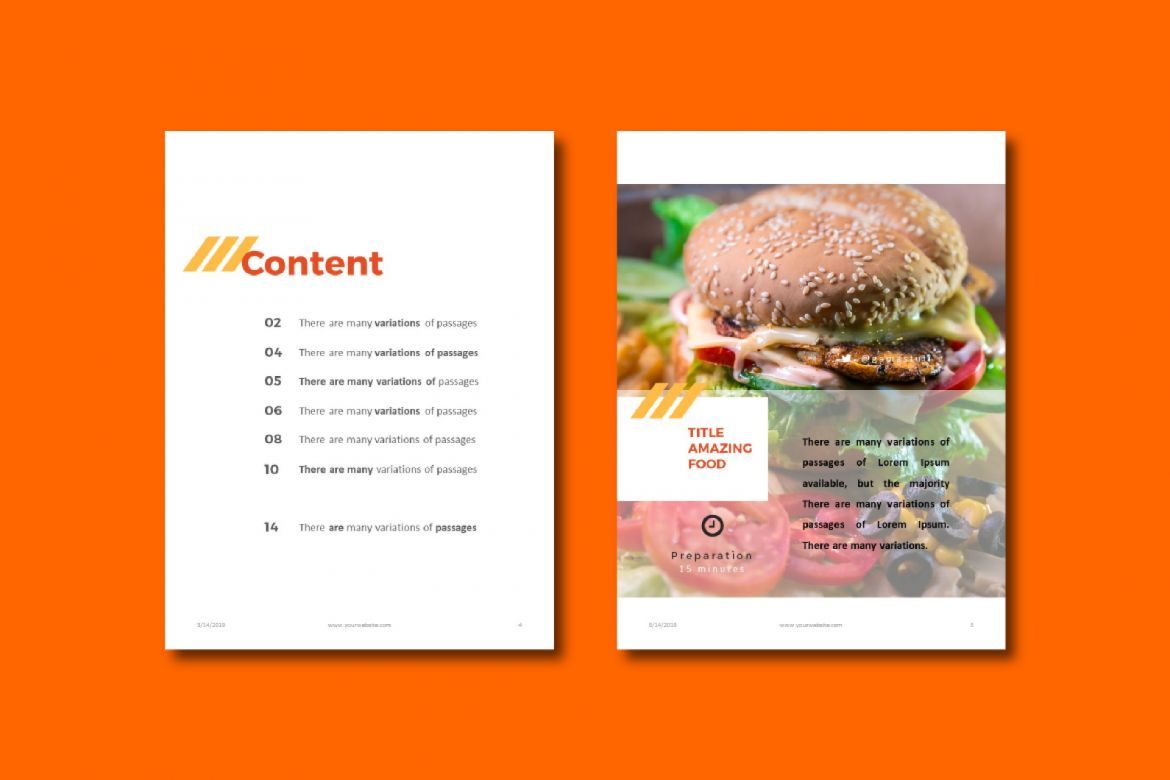 16 Pages Recipe eBook Template PowerPoint alternate
