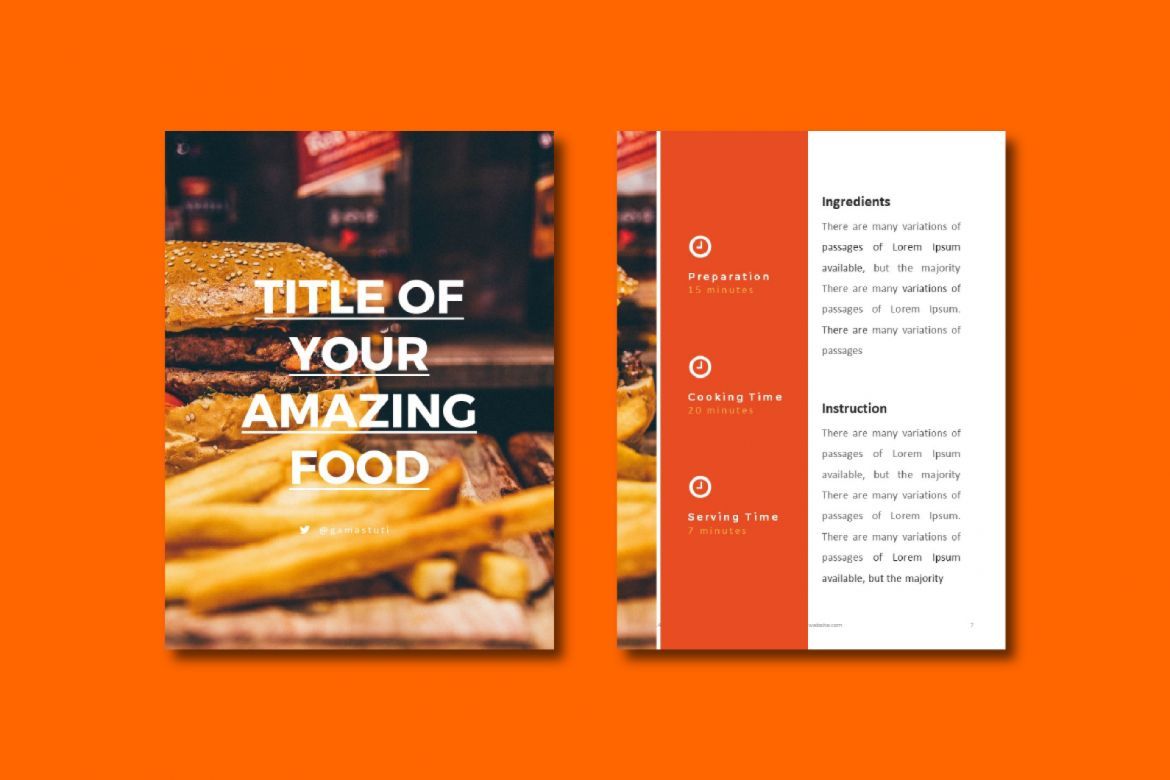 16 Pages Recipe eBook Template PowerPoint - view 2