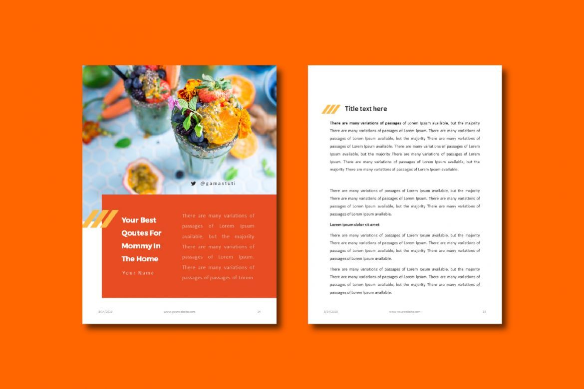 16 Pages Recipe eBook Template PowerPoint - view 6