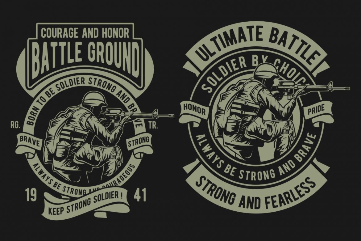 4 Soldier Army Badge Design Set alternate