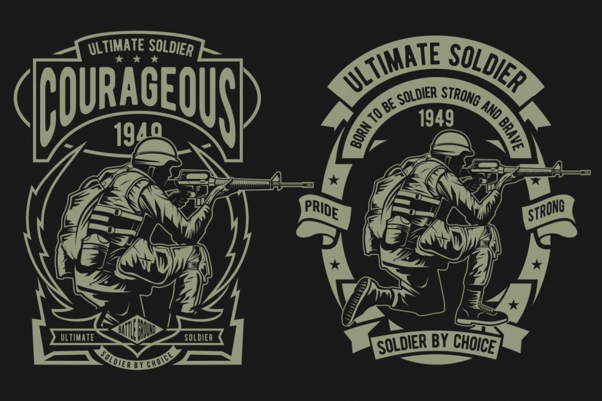 4 Soldier Army Badge Design Set - view 3