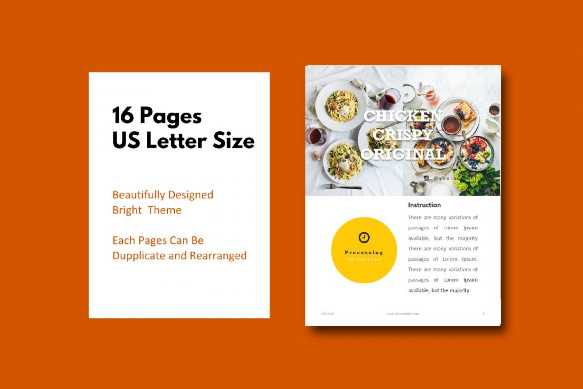 16 Pages Recipe eBook Template PowerPoint - view 5