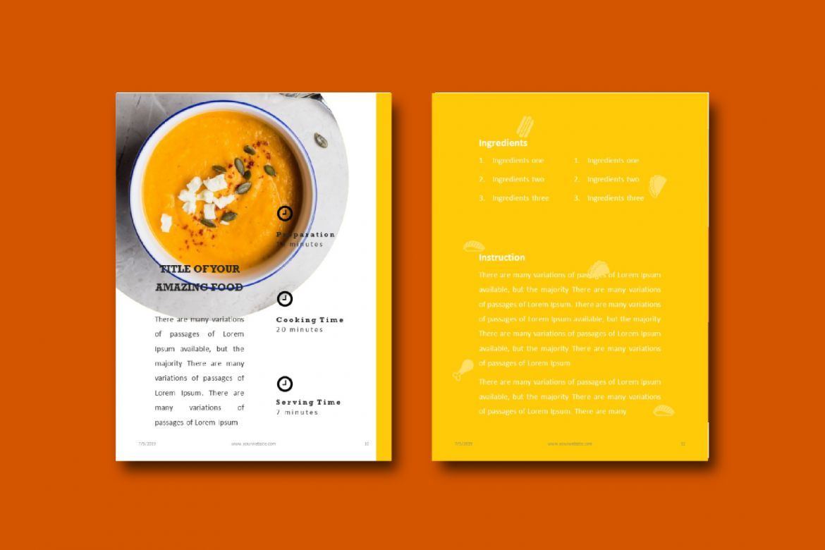 16 Pages Recipe eBook Template PowerPoint - view 6