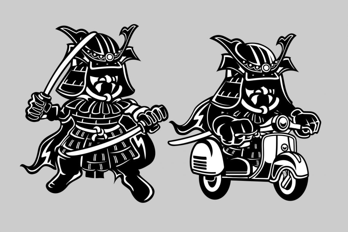 5 Samurai Cartoon Character alternate