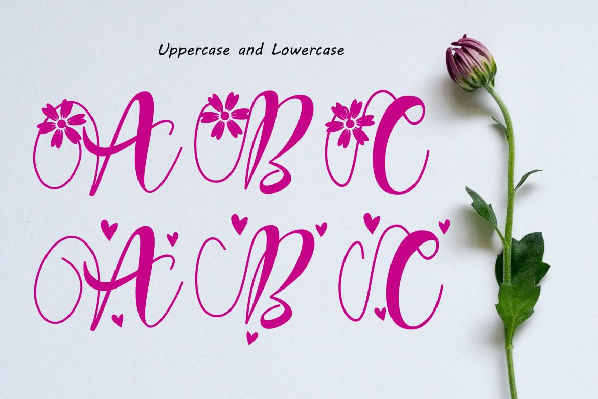 Love Flower Monogram - Free Font alternate