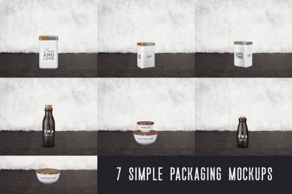 7 Simple Coffee Packaging Mockups