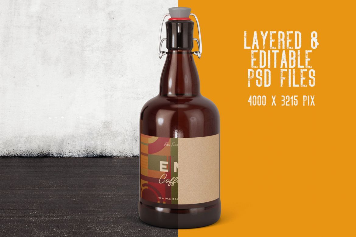 6 Beer Coffee Milk Bottles Mockups 1 alternate