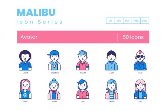 50 Avatar Icons | Malibu