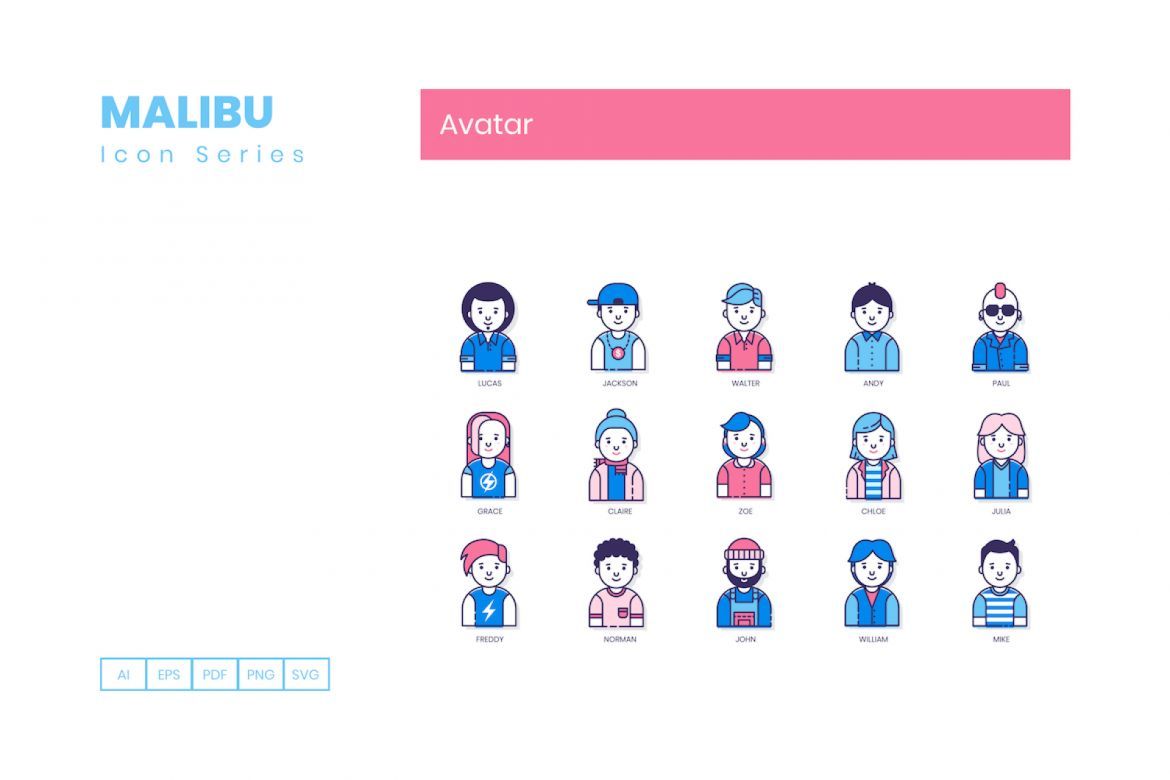 50 Avatar Icons | Malibu - view 3
