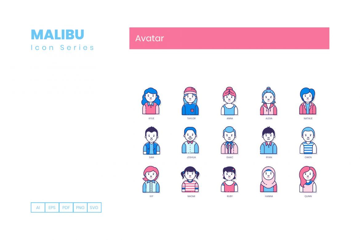 50 Avatar Icons | Malibu - view 4