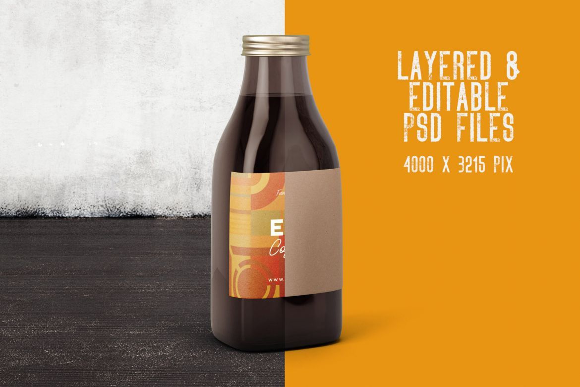 6 Beer Coffee Milk Bottles Mockups 3 alternate