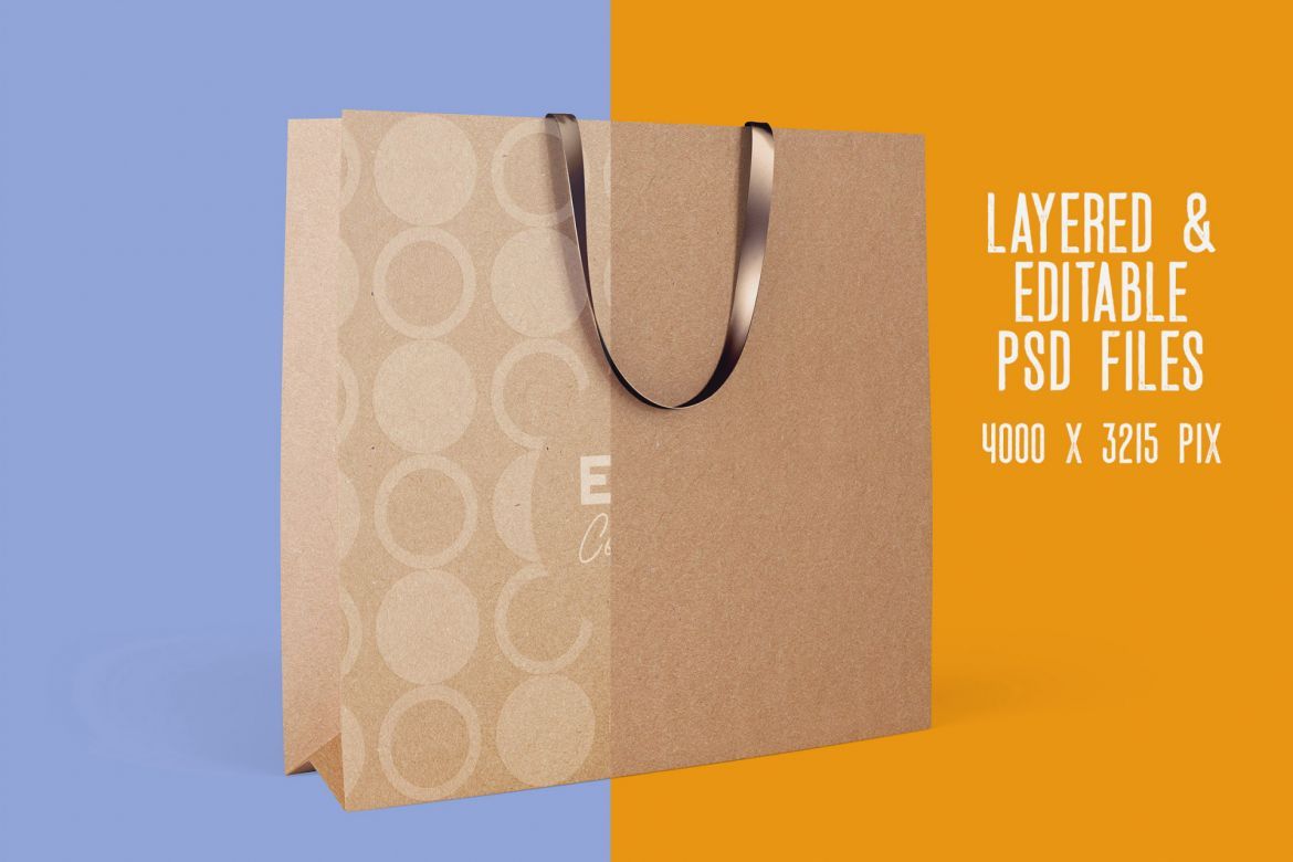 6 Paper Shopping Bag Mockups - view 2
