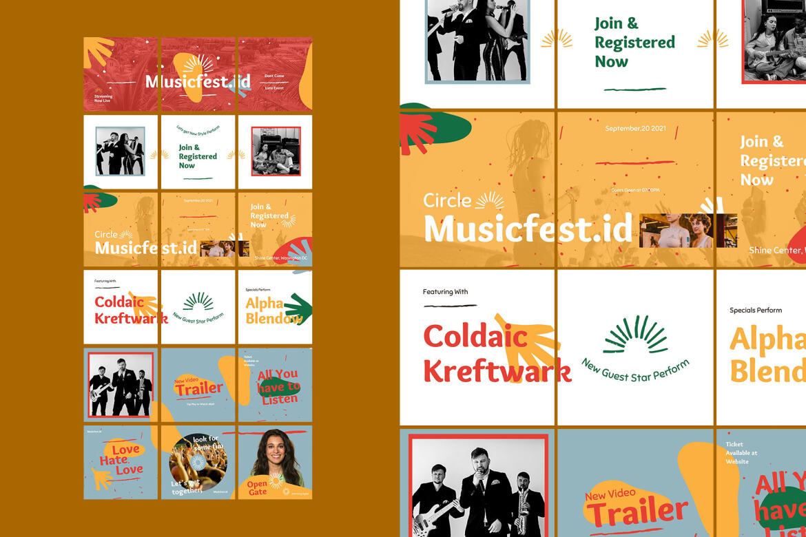 Music Fest Puzzle Instagram | Free CANVA Template alt