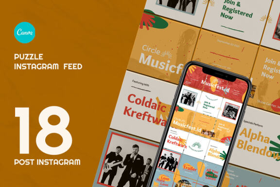 Music Fest Puzzle Instagram | Free CANVA Template