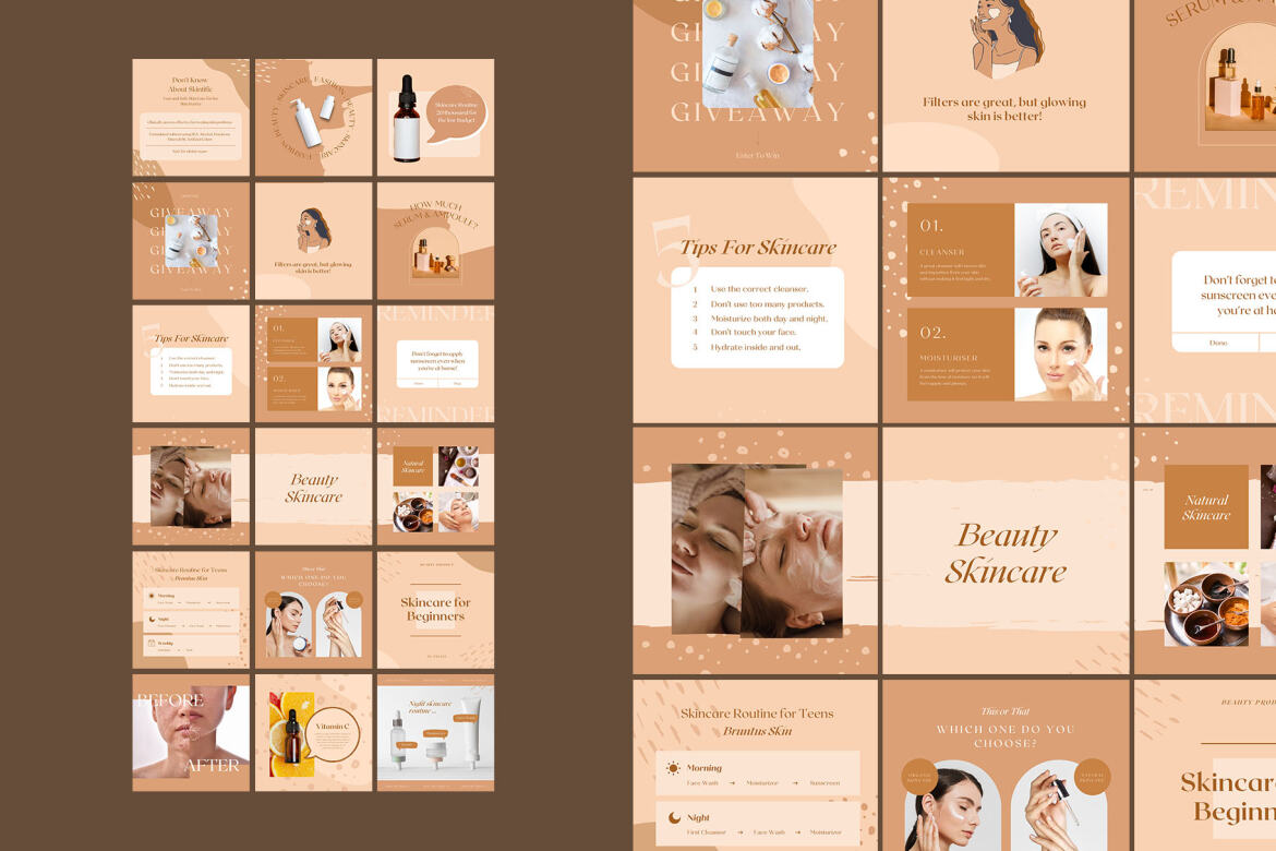 Dull Skincare Puzzle Instagram | Free CANVA Template  alt