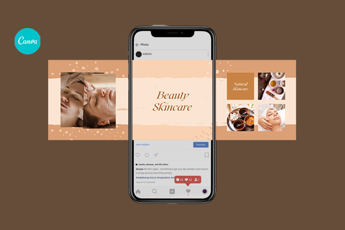 Dull Skincare Puzzle Instagram | Free CANVA Template  - view 3