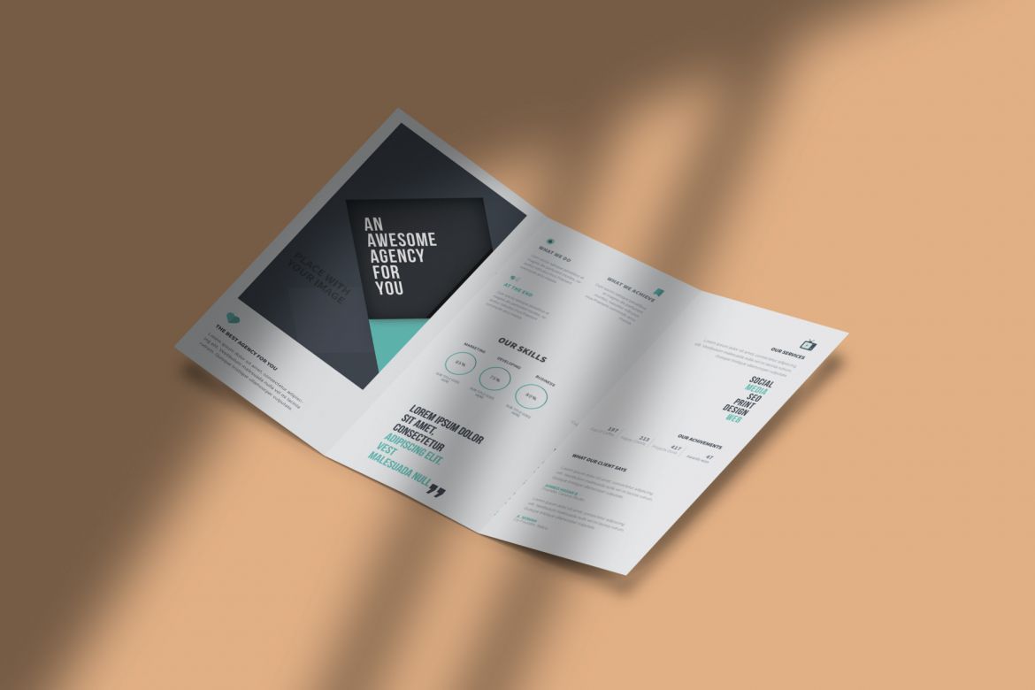Trifold Brochure Mockups - view 3