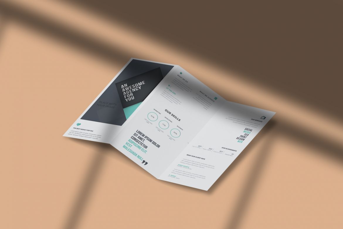 Trifold Brochure Mockups - view 5