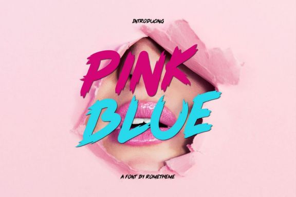 Pink Blue - Brush Display Font