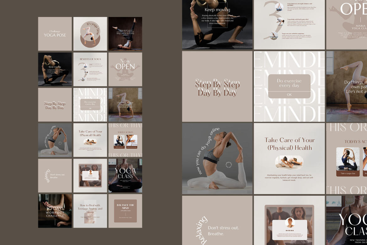 Yoga Exercise Puzzle Instagram | Free CANVA Template alt