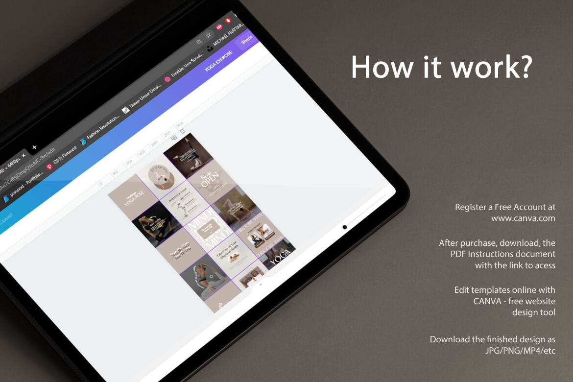 Yoga Exercise Puzzle Instagram | Free CANVA Template - view 4