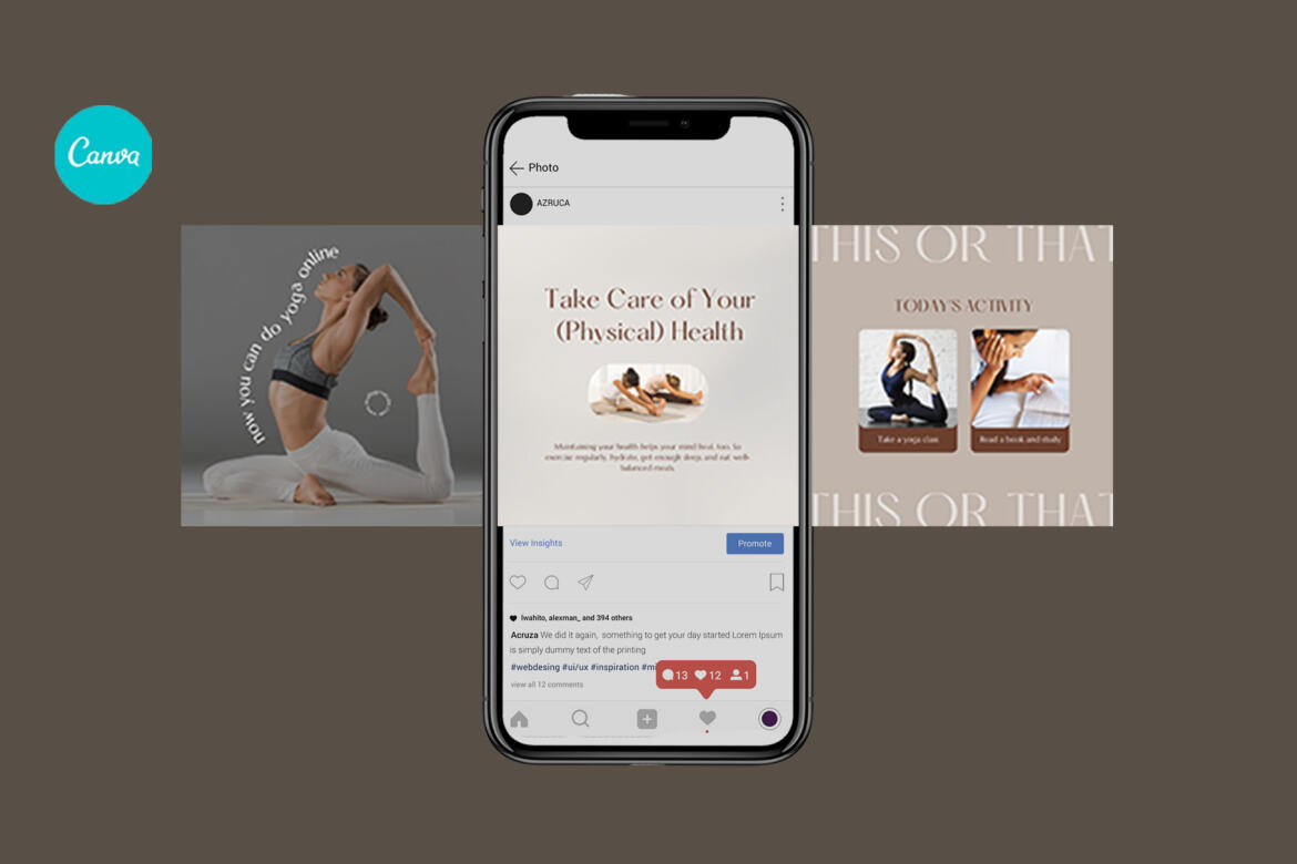 Yoga Exercise Puzzle Instagram | Free CANVA Template - view 3