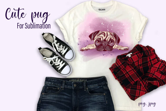 FREE Cute Pug Sublimation Dog Clipart