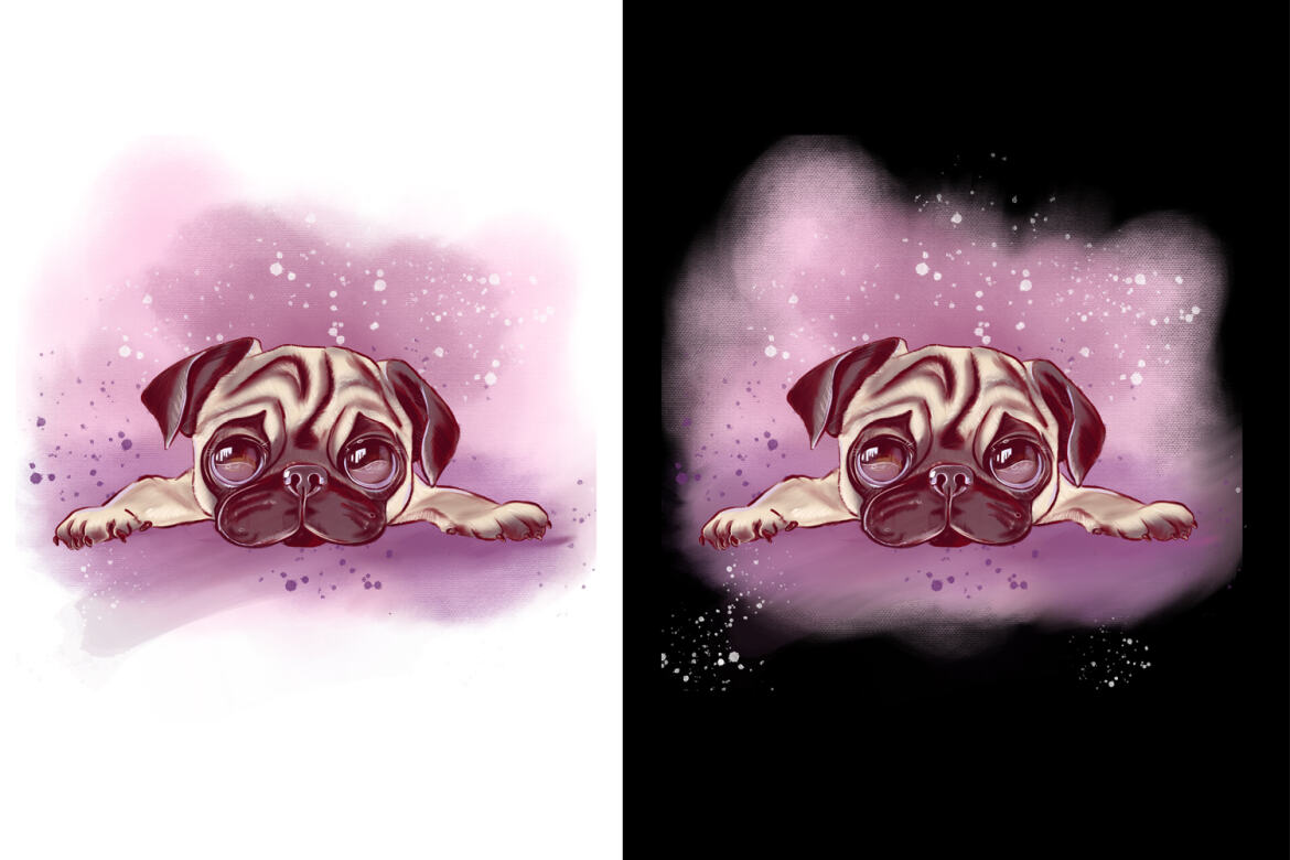 FREE Cute Pug Sublimation Dog Clipart alternate