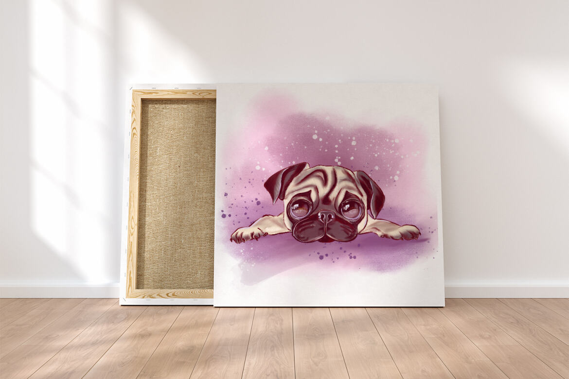 FREE Cute Pug Sublimation Dog Clipart - view 3