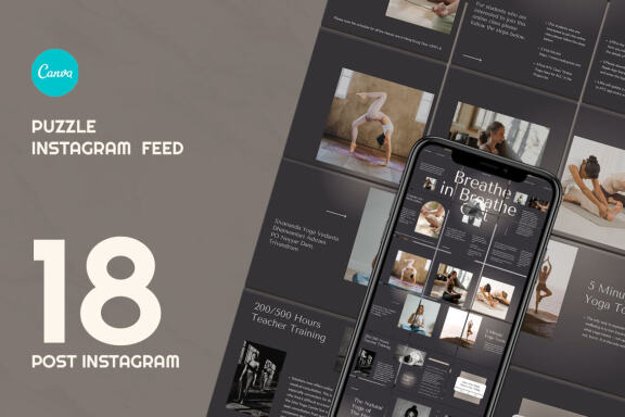 Yoga Puzzle Instagram | Free CANVA Template 