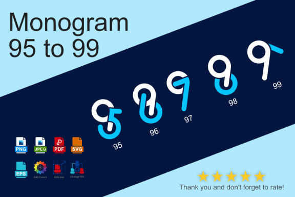 Monogram 95 to 99 - Free Logo