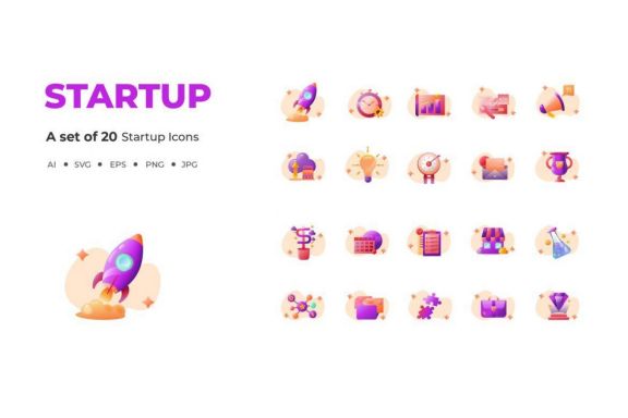 20 Startup Icons - view 1