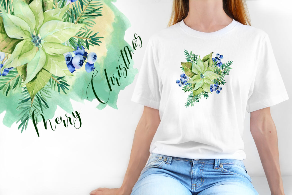 Free Christmas Sublimation Design - Poinsettia - view 4